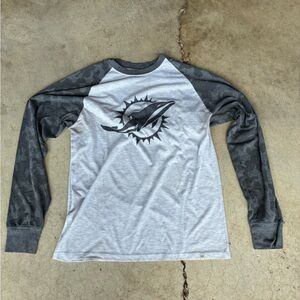 47 Gray and White Long Sleeve Tee Miami dolphins